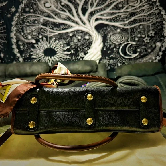 VintageY2K Dooney & Bourke tote handbag Crossbody bag Brown and Black Leather - Picture 15 of 17